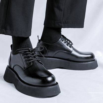 Men’s Large-Head Leather Shoes – Light Luxury Business & Casual Sports Style
