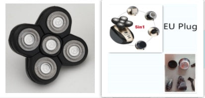 5-in-1 Electric Head Shaver for Men – Multi-Blade Rotary Razor with Beard, Nose & Facial Grooming Kit