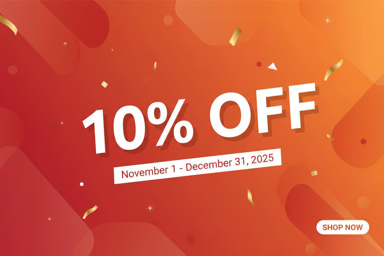 Discount 10% from 01 Nov 2025 to 31 Dec 2025