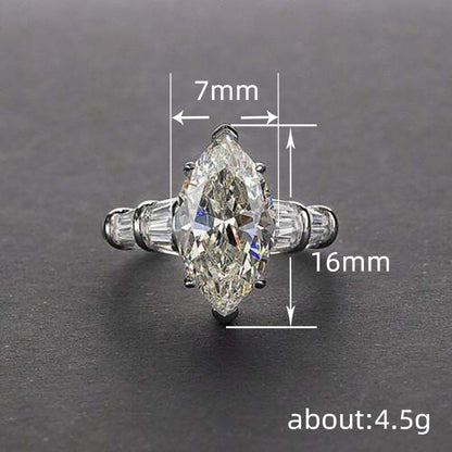 Banquet Marquise Zircon Ring – Elegant Inlaid Crystal Fashion Jewelry