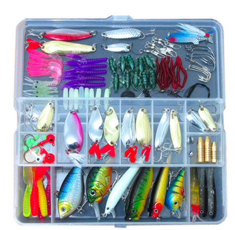 132-Piece Fishing Lure Kit – Mixed Minnows, Hooks & Artificial Baits with Storage Box