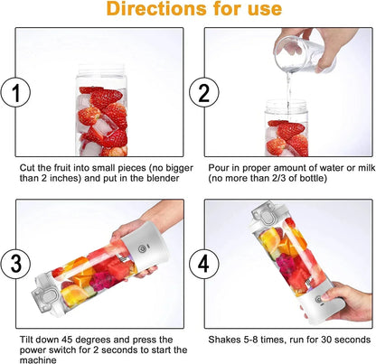 【 Portable Blender 600ML – USB Rechargeable Smoothie & Juice Maker (4000mAh)
