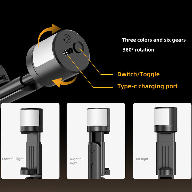 Bluetooth Selfie Stick Tripod – Integrated 3-in-1 Phone Holder with Wireless Remote