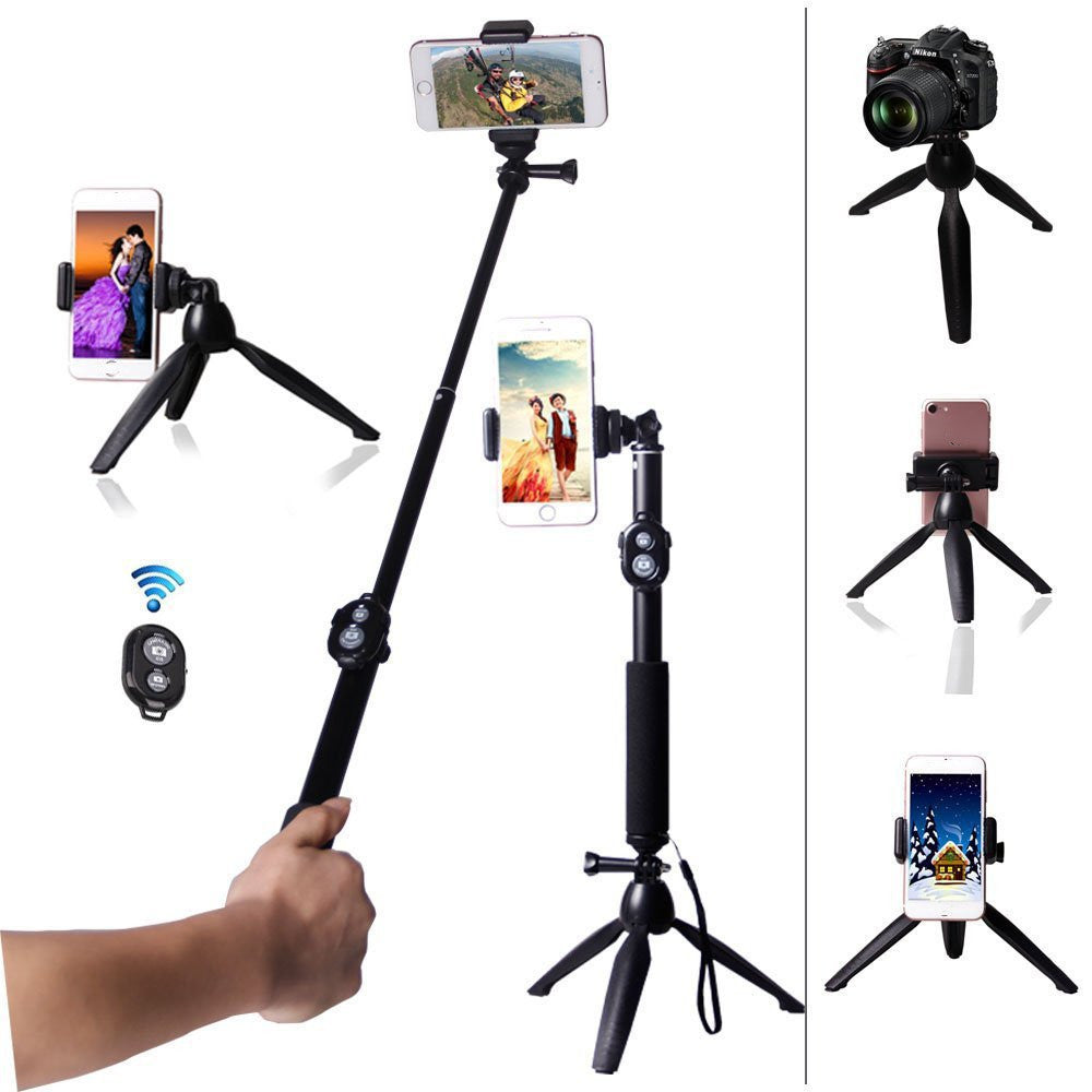 Portable Bluetooth Selfie Stick Tripod for iPhone – Live Streaming & Photography Pro