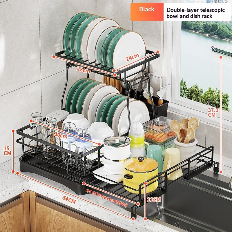 ️ Household Kitchen Metal Plate Rack – Durable Dish Organizer & Storage Solution