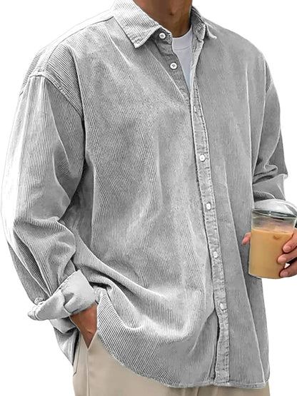 Men’s Casual Loose Thick Shirt Jacket – Autumn & Winter Warm Overshirt Coat