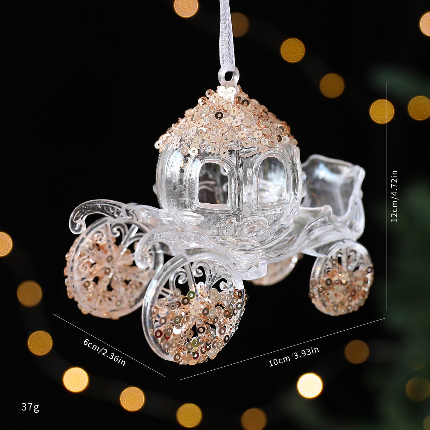 Sequined Acrylic Christmas Pendant – Sparkling Holiday Hanging Decoration