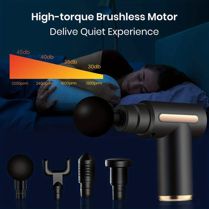 Deep Tissue Massage Gun – Quiet Electric Muscle Relaxation & Neck Massager (Unisex Fitness Recovery Tool)
