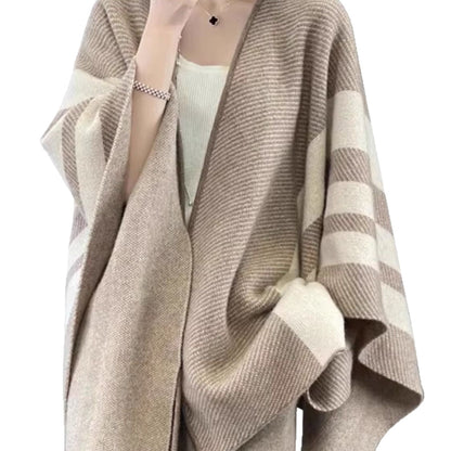 Vintage Maillard Cloak Cape – Retro-Style Elegant Outerwear for Women