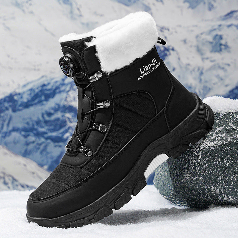 Men’s Thickened Fleece-Lined Snow Boots – Warm, Waterproof & Winter-Ready Footwear