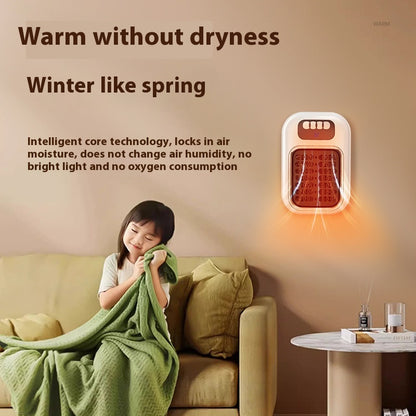 Wall-Mounted Mini Electric Heater – Silent Adjustable Thermostat with Remote Control for Home, Office & Bathroom
