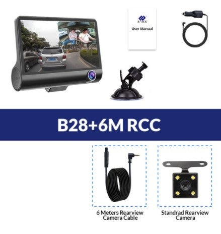 1080P Triple-Lens Car Dash Cam – High-Definition 3-Channel Driving Recorder