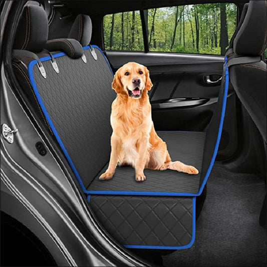 Pet Car Seat Cover Hammock – Rear Seat Protector with Mesh View, Zipper & Storage Pocket