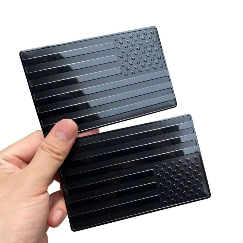 2PCS American Flag Car Emblem – Black Edition