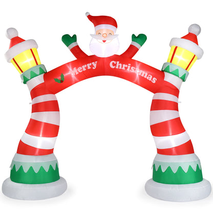8.9FT Lighted Christmas Inflatable Arch – Holiday Entrance Decor with 7 LED Lights & Drawstring Pockets