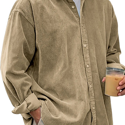 Men’s Casual Loose Thick Shirt Jacket – Autumn & Winter Warm Overshirt Coat