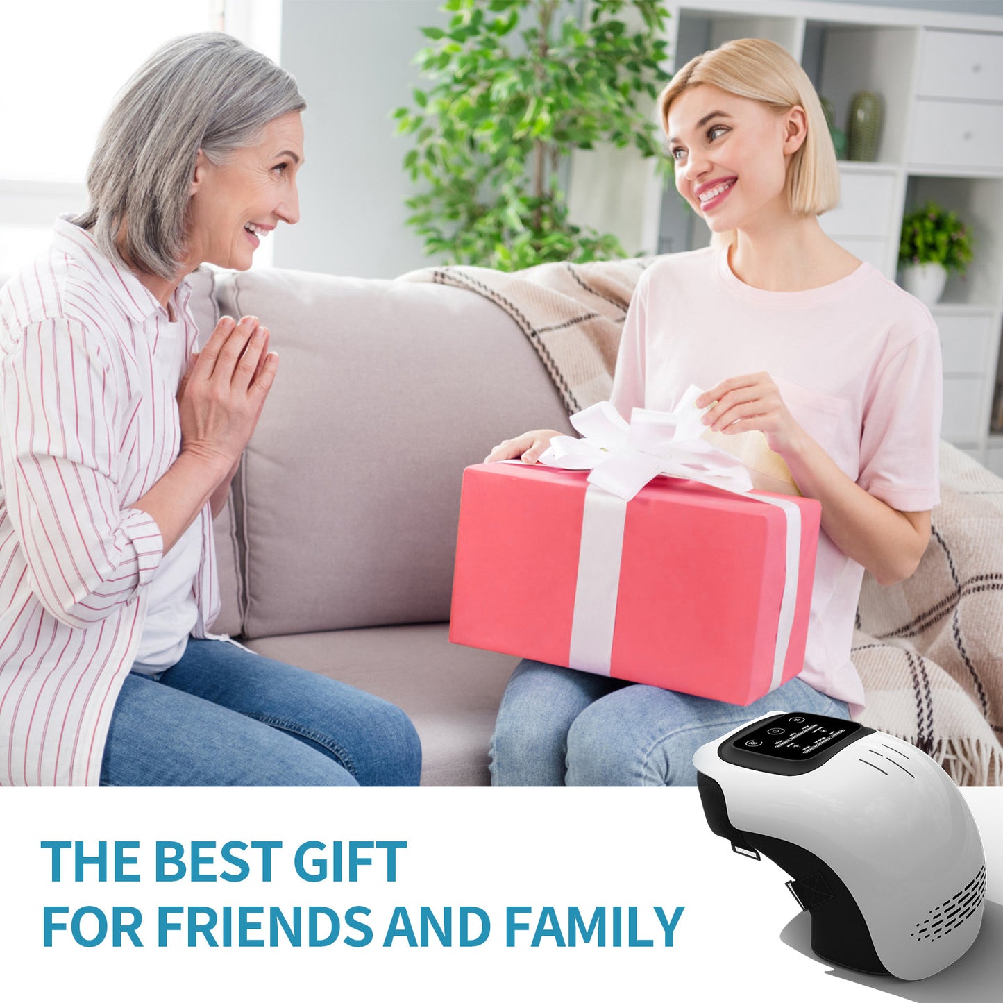 Rechargeable Intelligent Knee Massager with Heat, Laser & Kneading Therapy