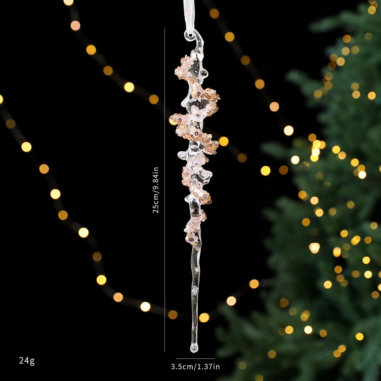 Sequined Acrylic Christmas Pendant – Sparkling Holiday Hanging Decoration