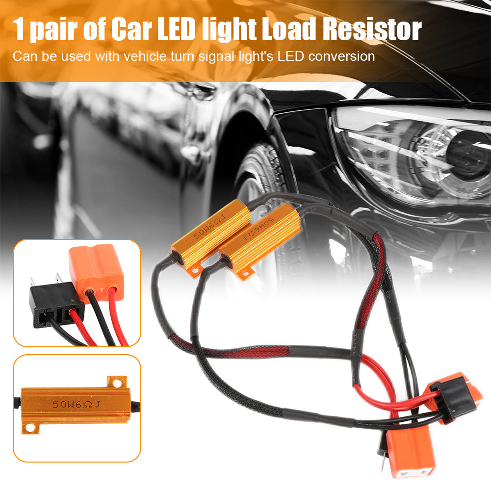 H7/HB4/H8/H11 9006 HID Decoder – Anti-Flicker Resistor Wiring Harness for LED & HID Headlights