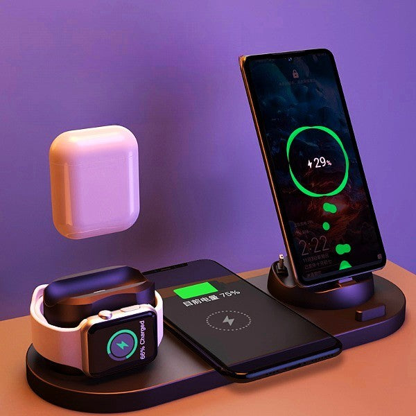 6-in-1 Wireless Fast Charging Dock for iPhone, AirPods & Apple Watch – All-in-One Charging Station