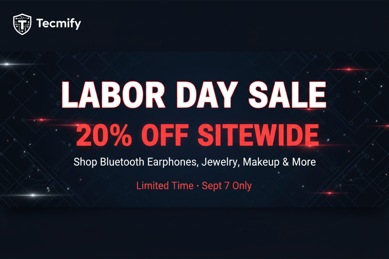 Labor Day Sale Banner - Bluetooth Earphones, Jewelry, Makeup