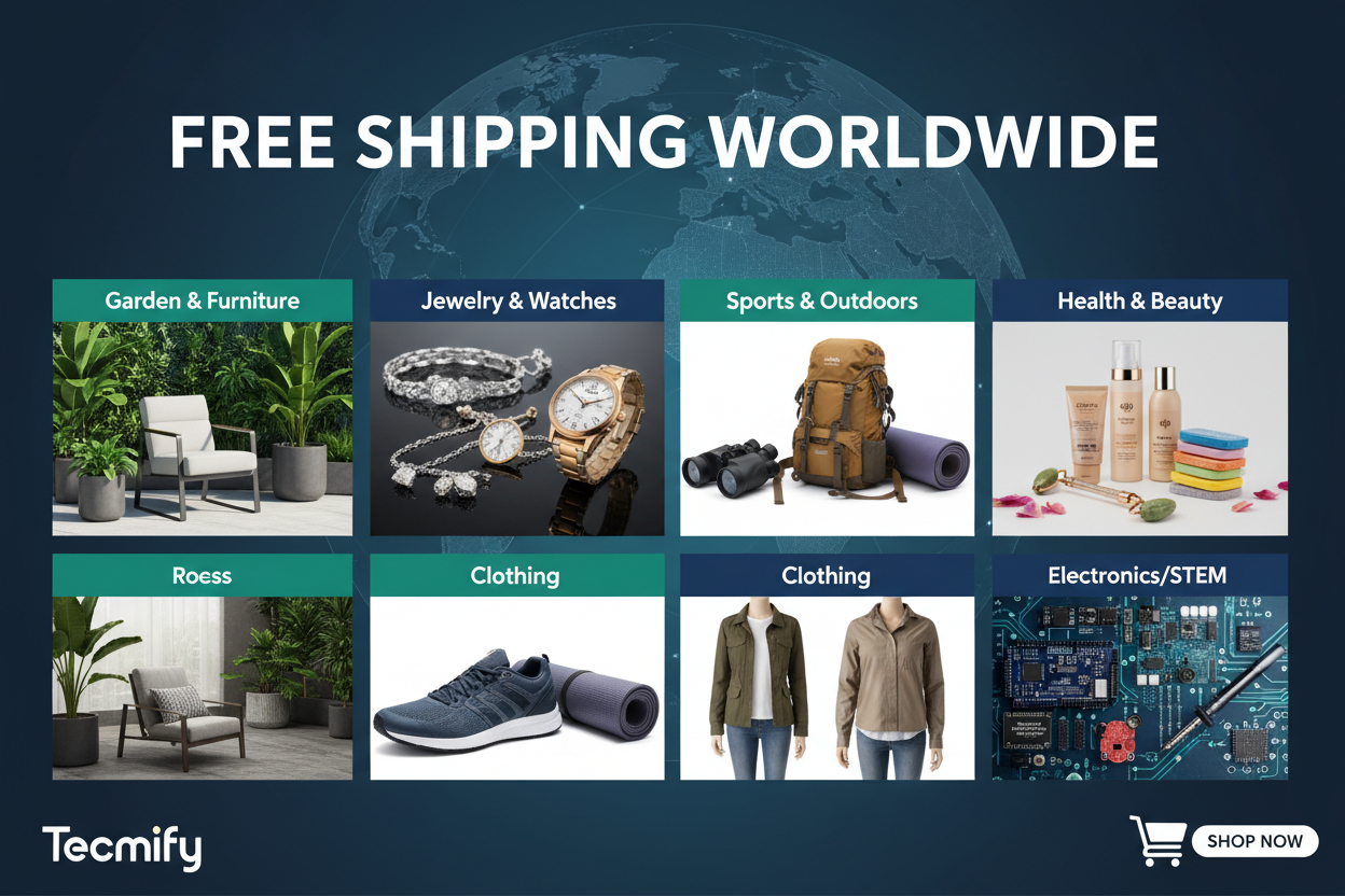Tecmify Complete Multi-Category Free Shipping Worldwide Banner